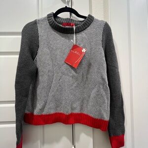 Gray and Red Women's Sweater